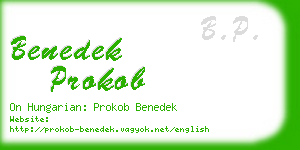 benedek prokob business card